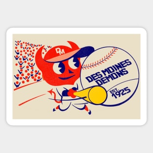 Defunct Des Moines Demons Baseball Magnet